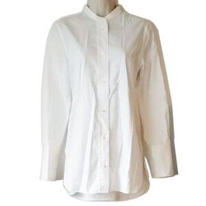 EUC Arket Cotton Long Cuff Roman Collar Tunic 34 White